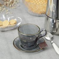 Conjunto de Xícaras para Chá Hauskraft Menfis com Pires em Cristal ônix 170ml – 4 Peças - 5