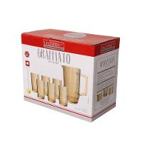 Conjunto de Jarra e Copos Hauskraft em Vidro Graffiato Âmbar – 7 Peças - 3