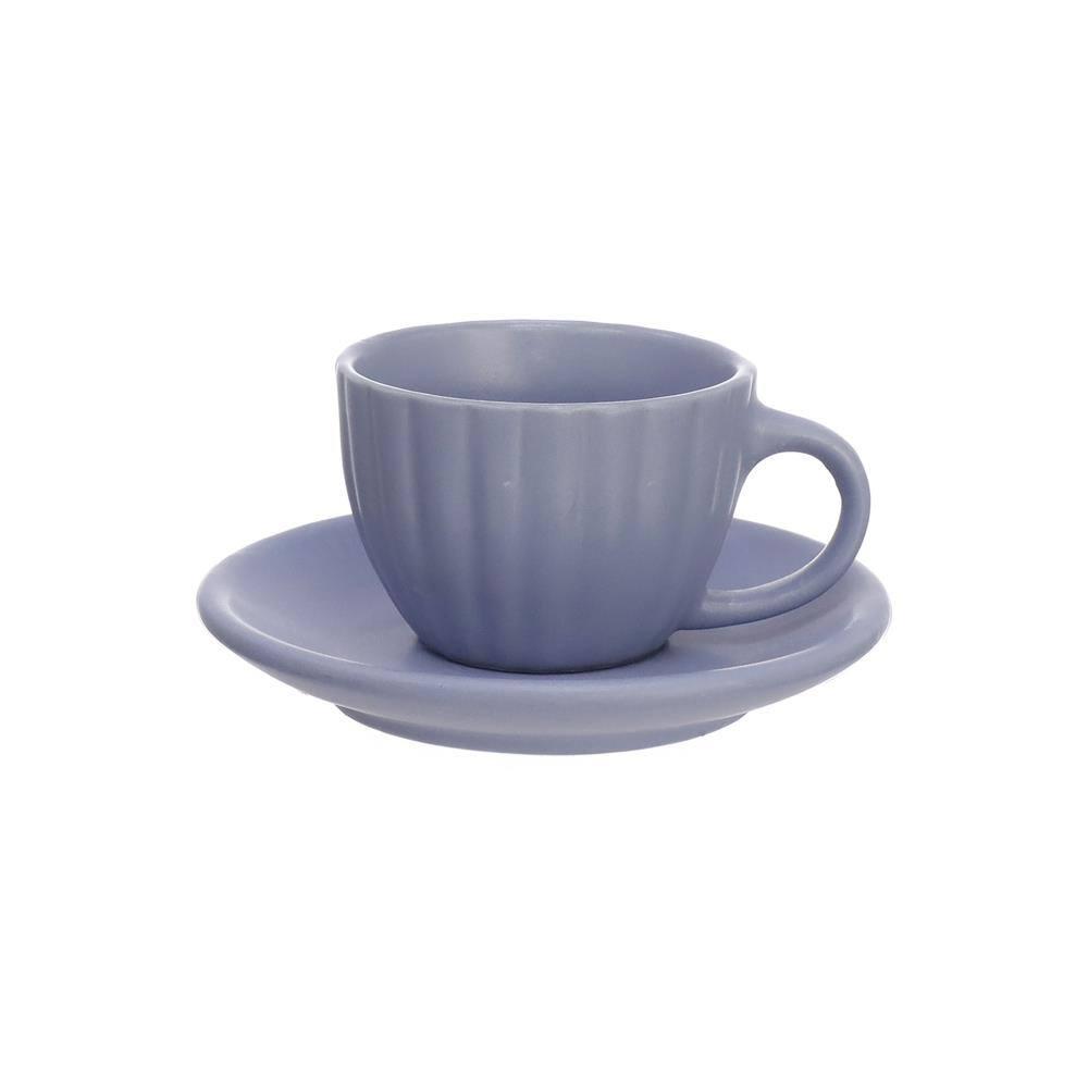 Conjunto de Xícaras para Café Hauskraft Bella em Cerâmica 90 ml Azul – 6 Peças - 2