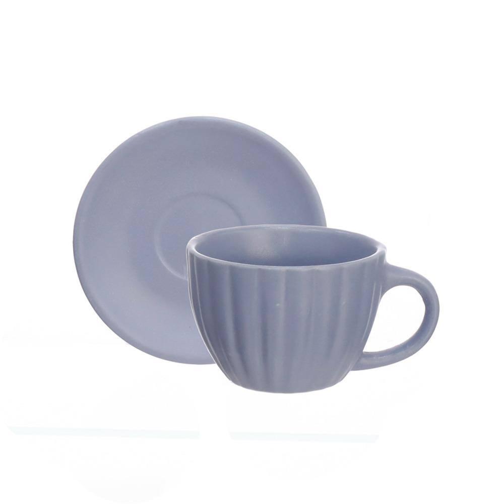 Conjunto de Xícaras para Café Hauskraft Bella em Cerâmica 90 ml Azul – 6 Peças - 4