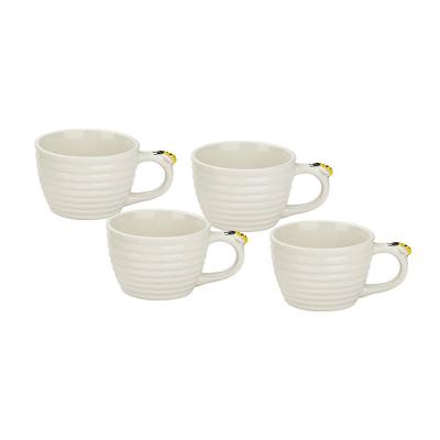 Conjunto de Xícaras para Chá Hauskraft Bee em Porcelana 230 ml Branca – 4 Peças