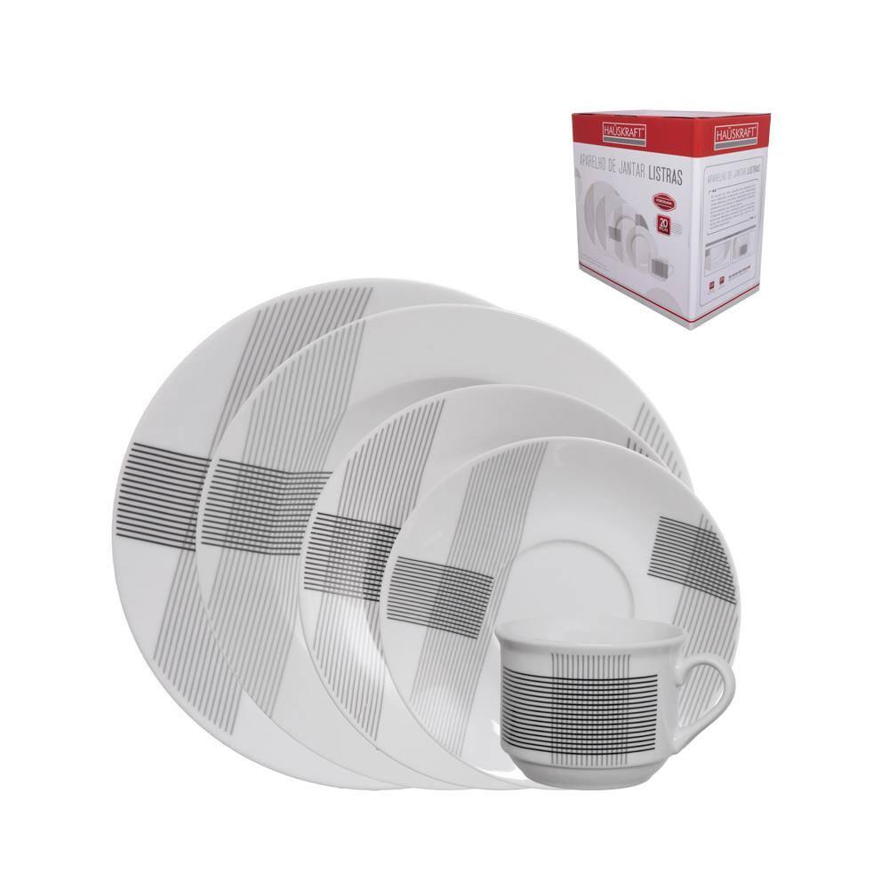 Aparelho de Jantar 20 peças Hauskraft em Porcelana Listras - 2