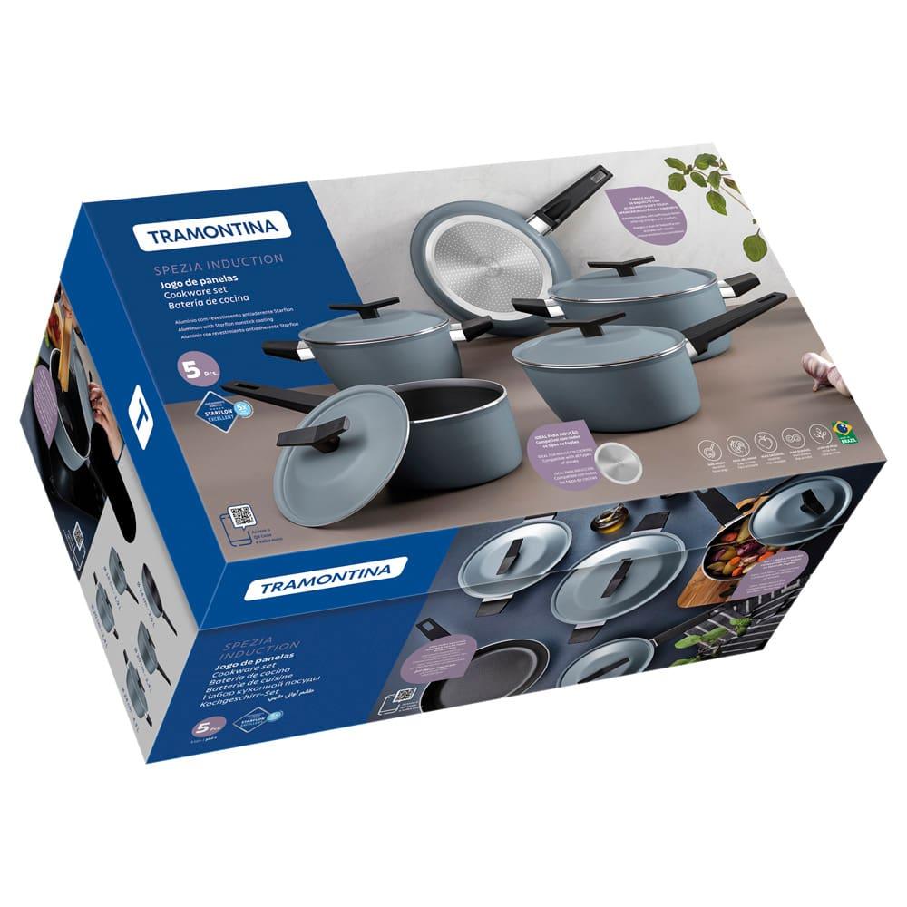 Jogo de Panelas 5 Peças Tramontina Spezia Induction em Alumínio com Revestimento Antiaderente Starflon Excellent - Azul Ardósia - 8