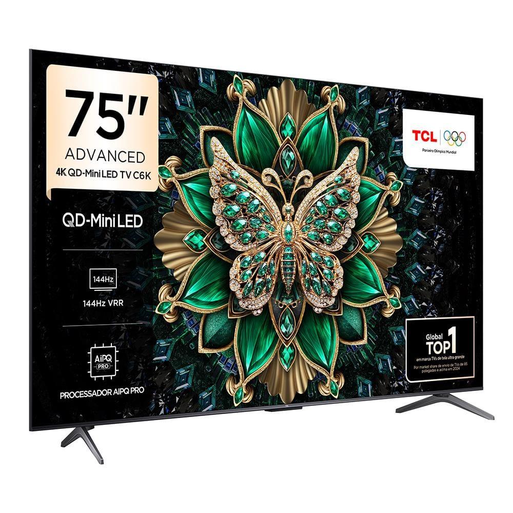 Smart TV 75" TCL 75C6K 4K QD-Mini Led 144Hz com Sistema Operacional Google TV - 2
