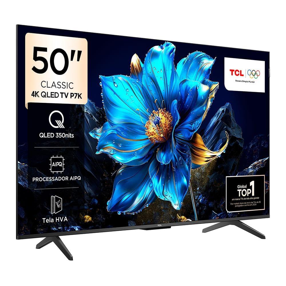 Smart TV TCL 50" 4K QLED UHD 50P7K Google TV 60Hz Processador AiPQ Preta - 2