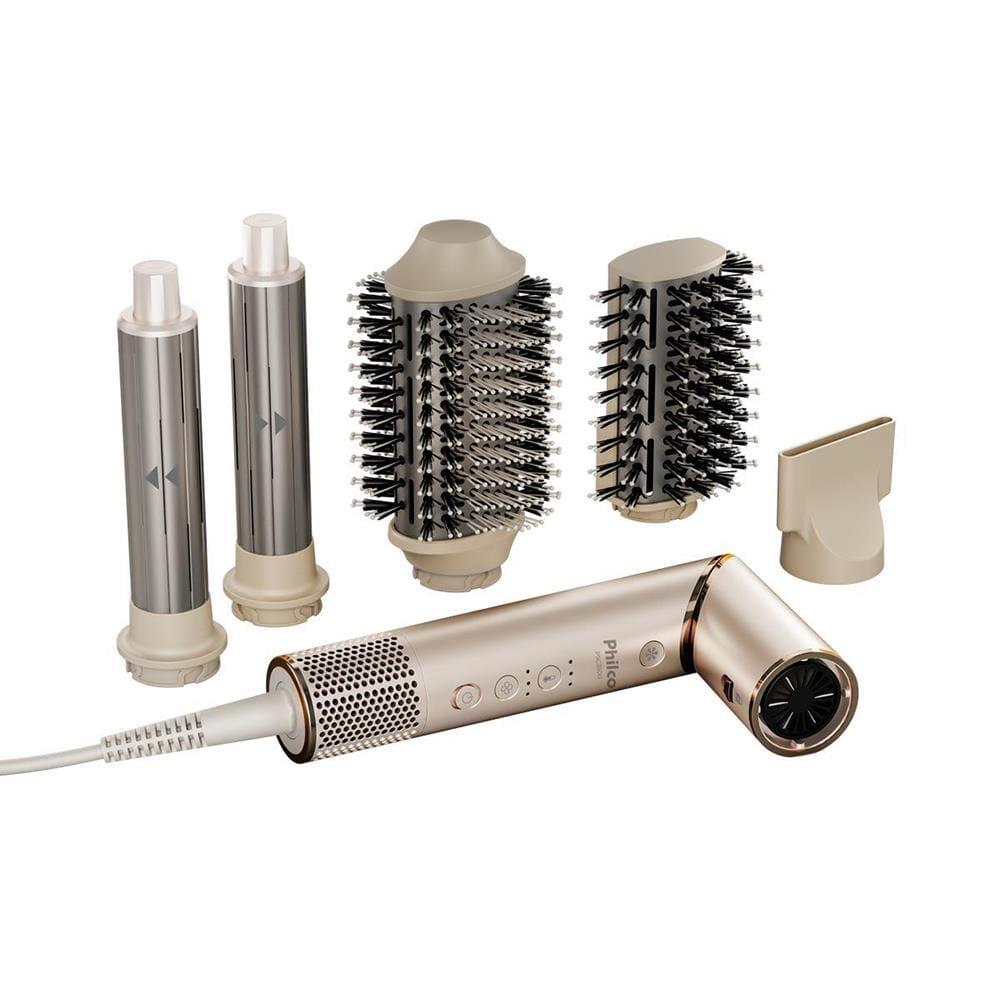Secador de Cabelos Philco PSC3500 4 em 1 Dobrável Íon Tourmaline 3 Temperaturas + 3 Velocidades 1450W Dourado - 1