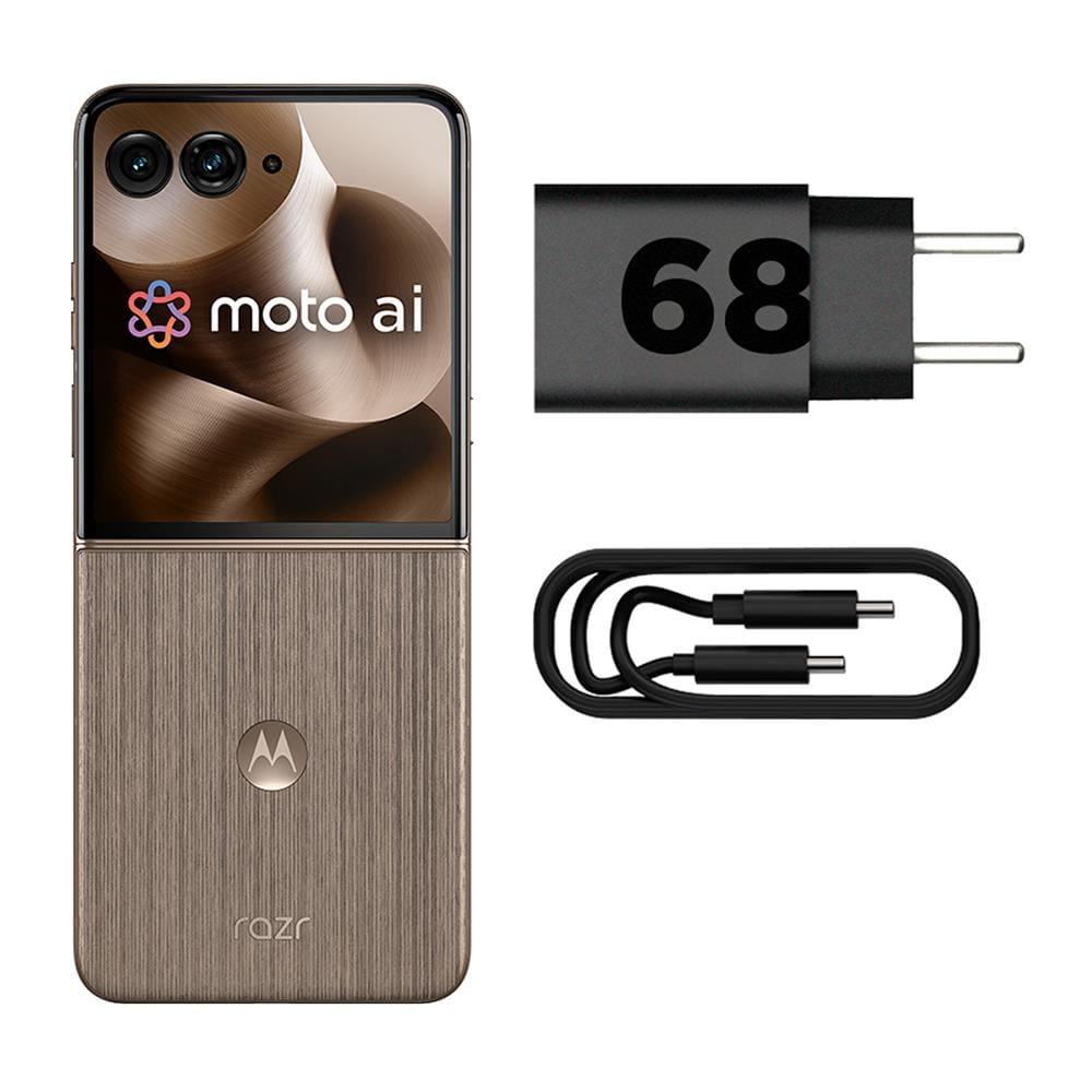 Smartphone Motorola Razr 60 Ultra 5G Madeira 1TB, 16GB RAM + 16GB Ram Boost, Tela Dobrável 7.0" pOLED e Externa 4", Câmera Traseira 50MP e IP48 - 7