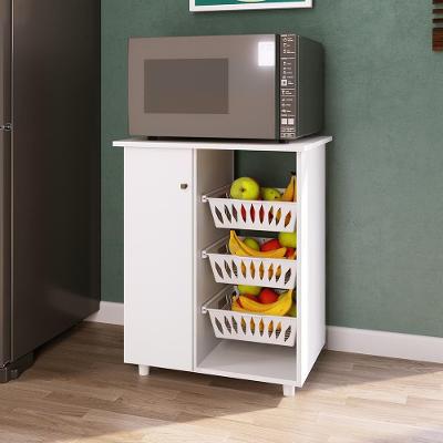 Fruteira Genialflex Organiza com 1 Porta, 3 Cestos, 1 Prateleira e 60,5cm de largura – Branco