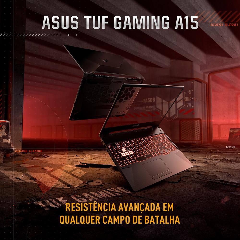 Notebook Gamer 15,6” ASUS TUF A15 144Hz Ryzen 7 KeepOS 8GB RAM 512GB SSD Preto - 5