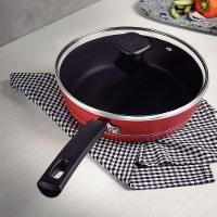 Frigideira Funda Tramontina Sicília em Alumínio com Tampa, Revestimento Interno e Externo em Antiaderente Starflon Excellent Vermelha - 24 cm - 3