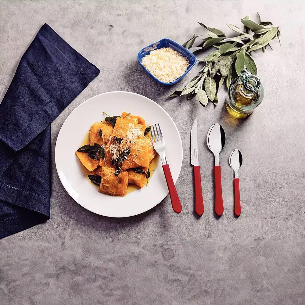 Panela de Pressão Tramontina Arizona em Alumínio, Revestimento Starflon Max 4,5L – Vermelha + Faqueiro 12 Peças Leme, Lâminas em Aço Inox – Vermelho - 7