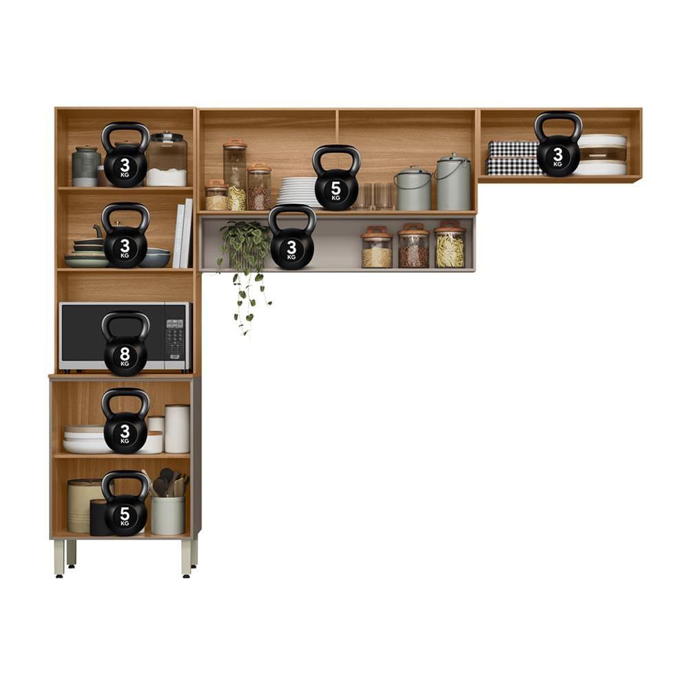 Cozinha Compacta Demóbile Aspen com 6 Portas e 2 Prateleiras - 250cm de largura - 5