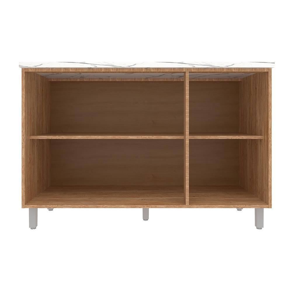 Balcão Triplo Bartira Amazonita com 3 Portas, 1 Prateleira e 120cm de largura - Damasco - 4