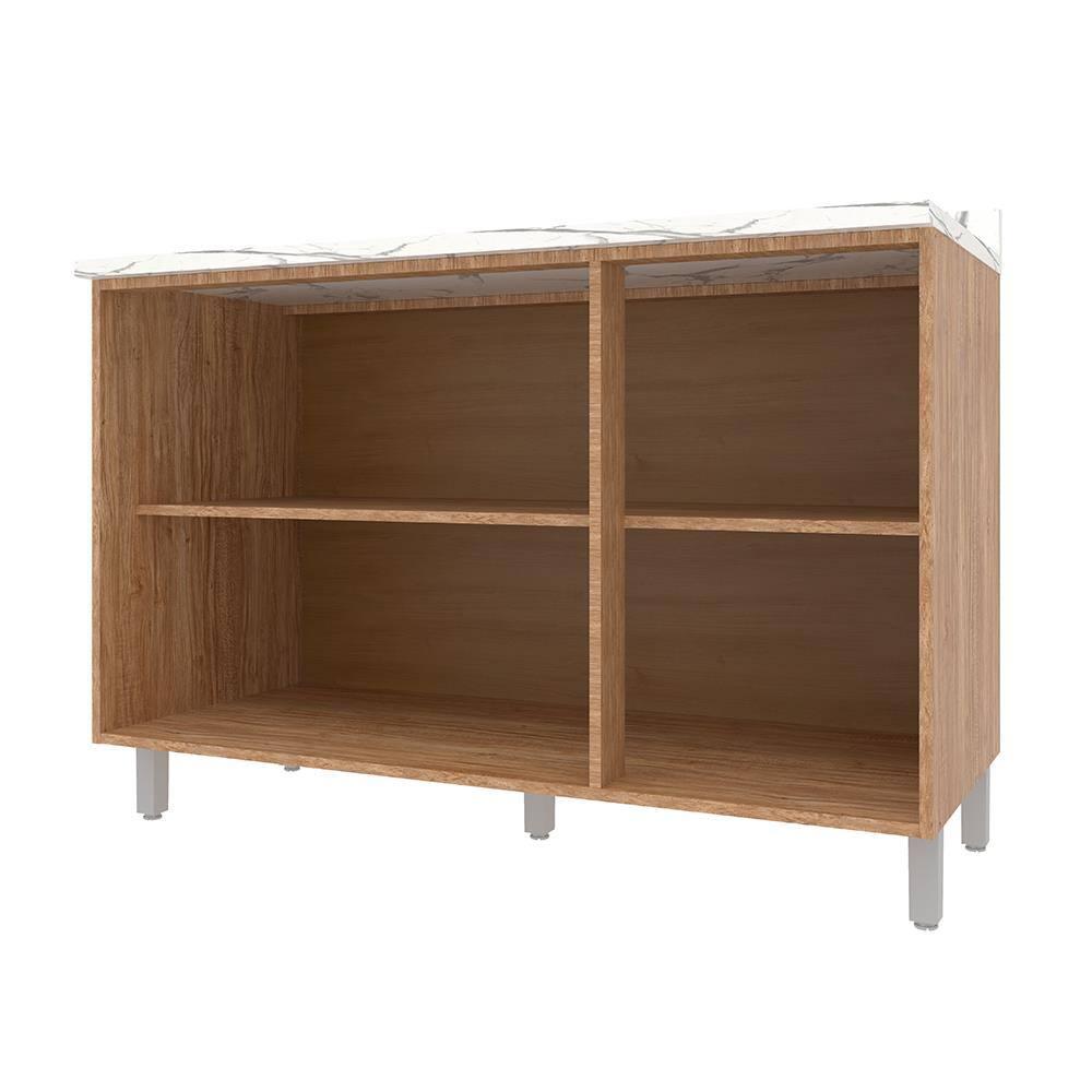 Balcão Triplo Bartira Amazonita com 3 Portas, 1 Prateleira e 120cm de largura - Damasco - 5