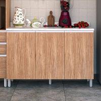 Balcão Triplo Bartira Amazonita com 3 Portas, 1 Prateleira e 120cm de largura - Damasco - 1