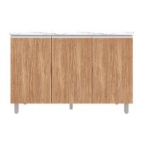 Balcão Triplo Bartira Amazonita com 3 Portas, 1 Prateleira e 120cm de largura - Damasco - 2