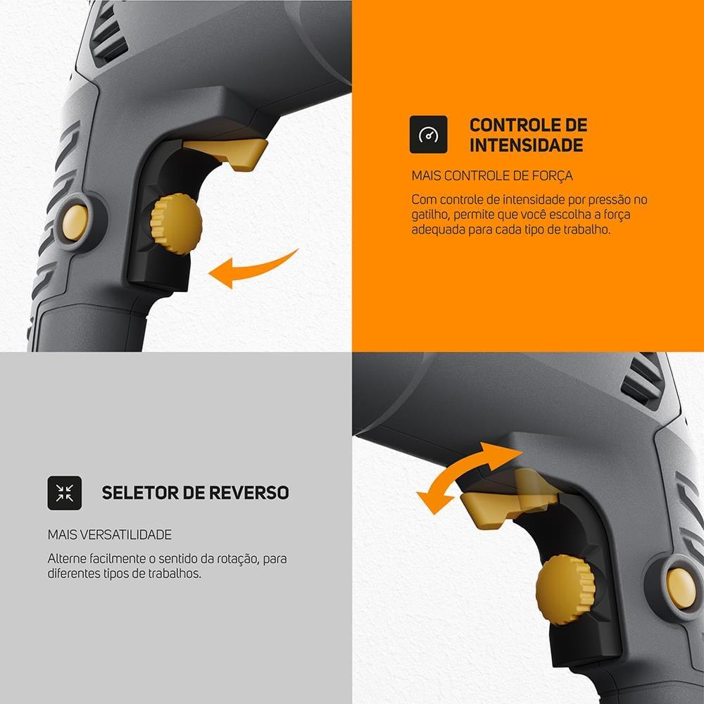 Parafusadeira e Furadeira de Impacto 3/8" (10mm) Wap 700K10 com Acessórios - 9