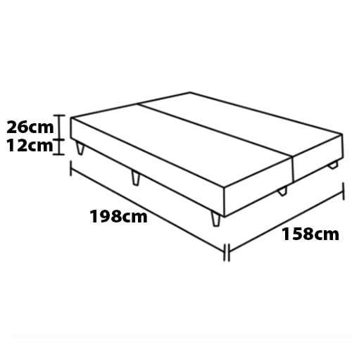 Base Box Queen Size Probel Amsterdã com Revestimento em Tecido Jacquard 38x158x198cm - Branco - 3