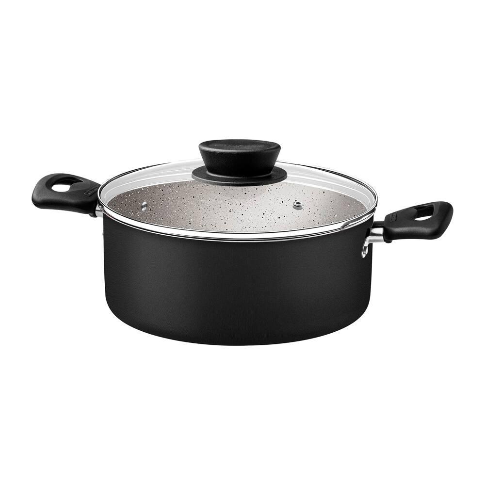 Jogo de Panelas 5 Peças Tramontina Linz em Alumínio com Revestimento Antiaderente Starflon Max – Preto - 1