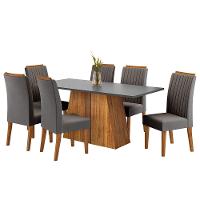 Mesa de Jantar 6 Cadeiras Viero Lumina Estofada Veludo - 2