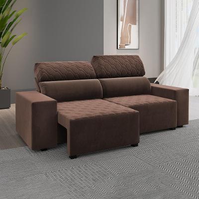 Sofá 3 Lugares Viero Venetto Retrátil Reclinável 2 Metros Veludo