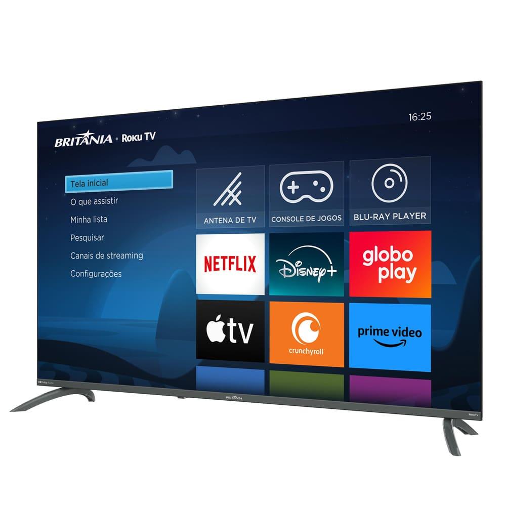 Smart TV 50" Britânia Ultra HD LED BTV50VA4REGB com Sistema Operacional Roku TV, Dolby Audio, Processador Quad-Core, Entradas USB e HDMI - 4