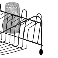 Escorredor de Louças para 12 Pratos Utimil em Aço Cromado - Preto - 4