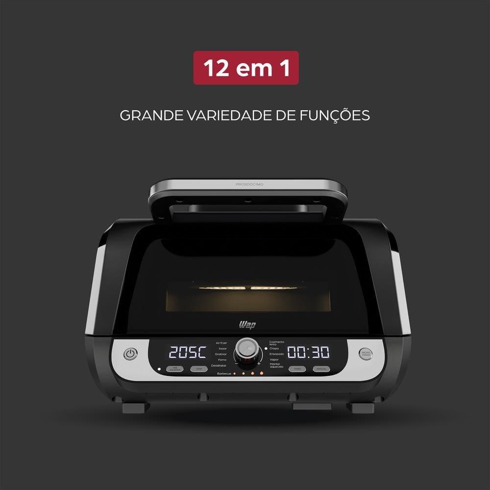 Fritadeira Air Fryer WAP Barbecue Digital 1700W 12 Funções Painel LED GrayStone Sem Óleo Sem Fumaça - 9
