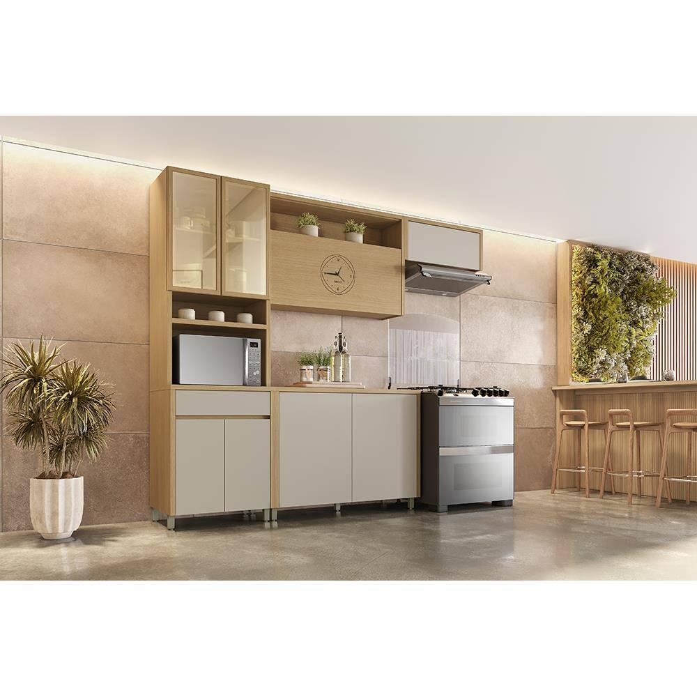 Balcão Nesher Condessa com 2 Portas e 1 Prateleira - 120cm de largura - Carvalho/Greige - 5