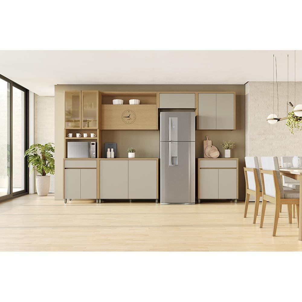 Balcão Nesher Condessa com 2 Portas e 1 Prateleira - 120cm de largura - Carvalho/Greige - 8