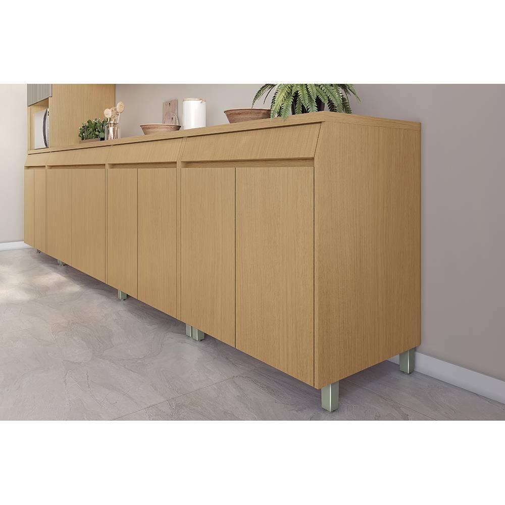 Balcão Nesher Simone Mendes com 2 Portas, 1 Gaveta e 1 Prateleira - 80cm de largura - Carvalho/Greige - 6