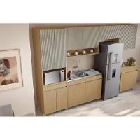 Balcão Nesher Simone Mendes com 2 Portas, 1 Gaveta e 1 Prateleira - 80cm de largura - Carvalho/Greige - 7