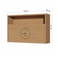 Armário Aéreo Nesher Condessa em MDF 15mm com 1 Porta Basculante e 1 Prateleira - 120cm de largura – Carvalho - 4