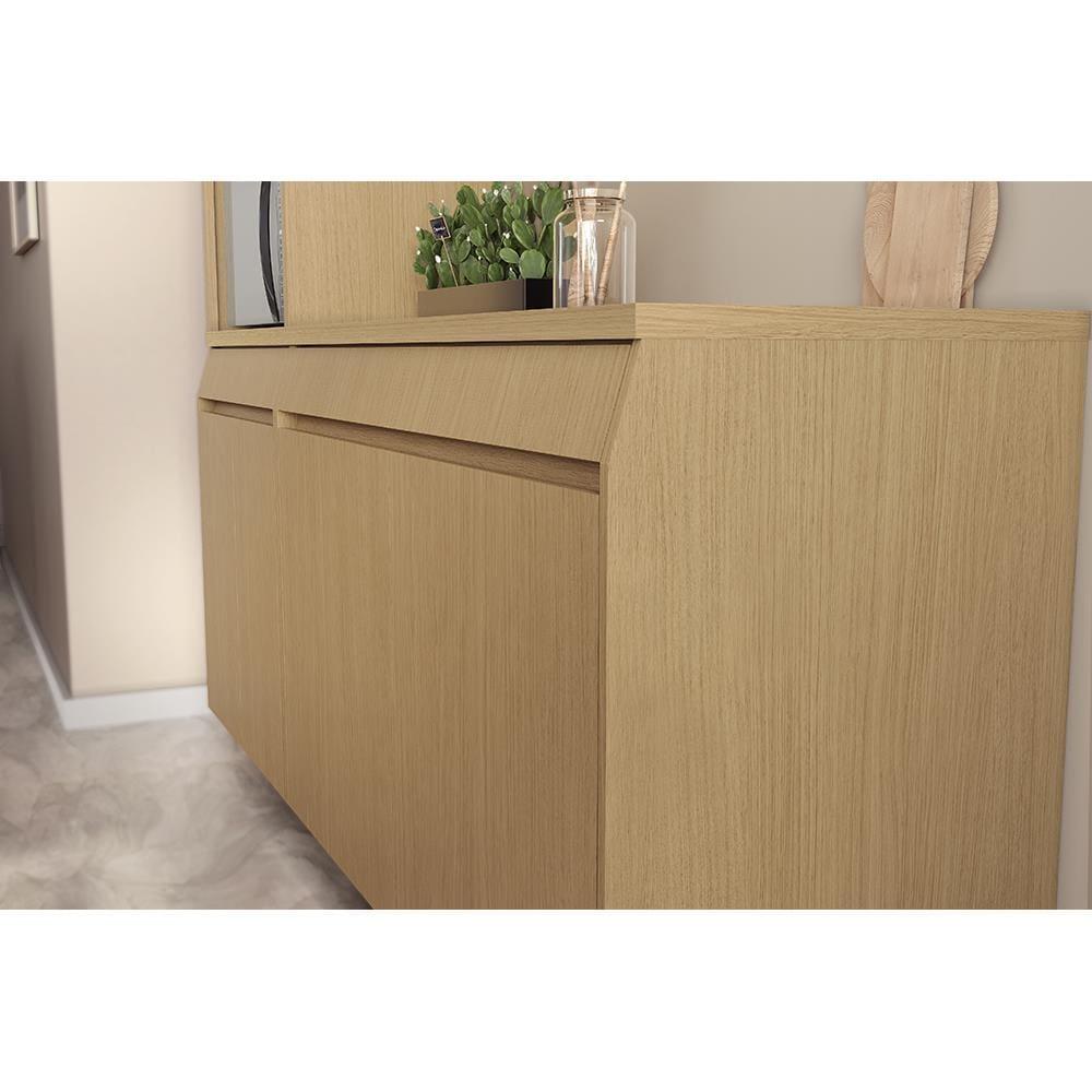 Balcão Nesher Simone Mendes com 2 Portas, 2 Gavetas e 1 Prateleira - 120cm de largura - Carvalho/Greige - 6