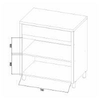 Balcão Nesher Condessa com 2 Portas, 1 Gaveta e 1 Prateleira - 80cm de largura - Carvalho/Greige - 3