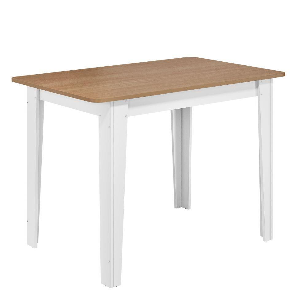 Conjunto de Mesa Sonetto Delta 110cm Tampo Mel Arredondado 4 Cadeiras Assento Revestido em Courino Design Moderno Seguro - 4