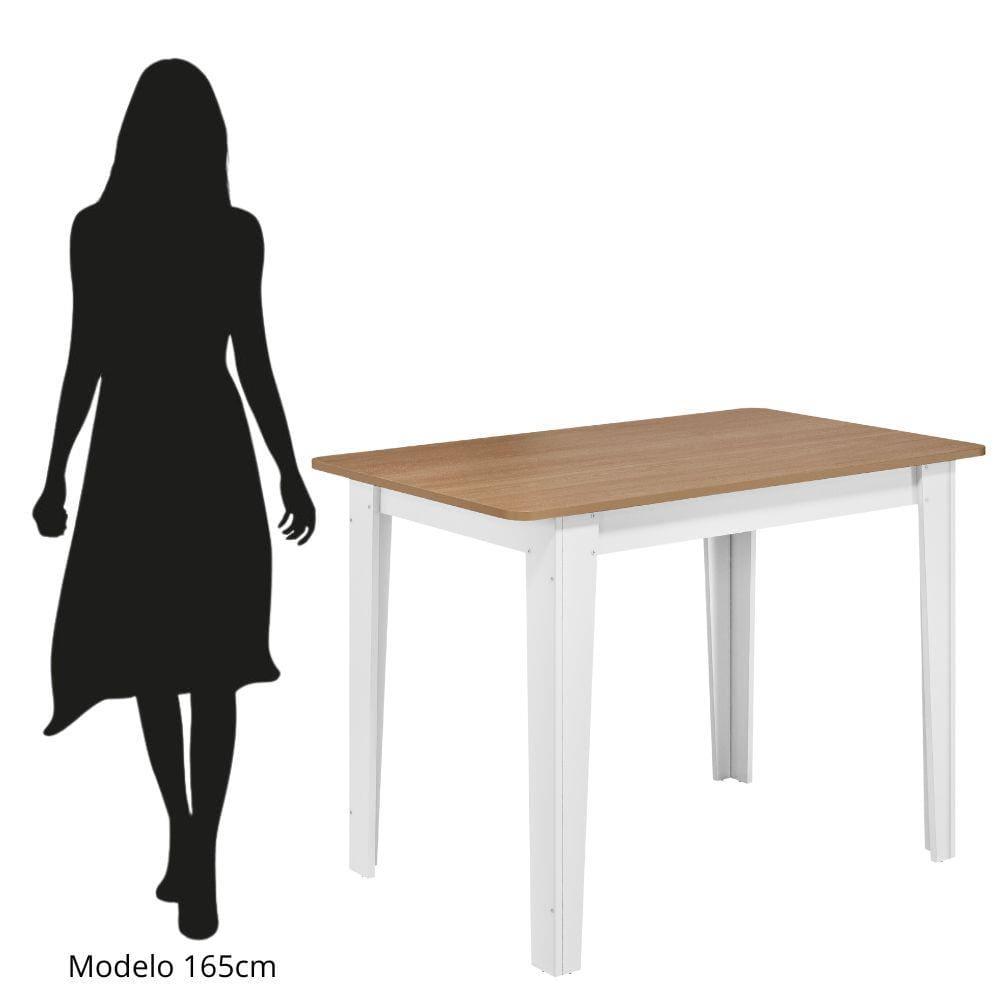 Conjunto de Mesa Sonetto Delta 110cm Tampo Mel Arredondado 4 Cadeiras Assento Revestido em Courino Design Moderno Seguro - 8