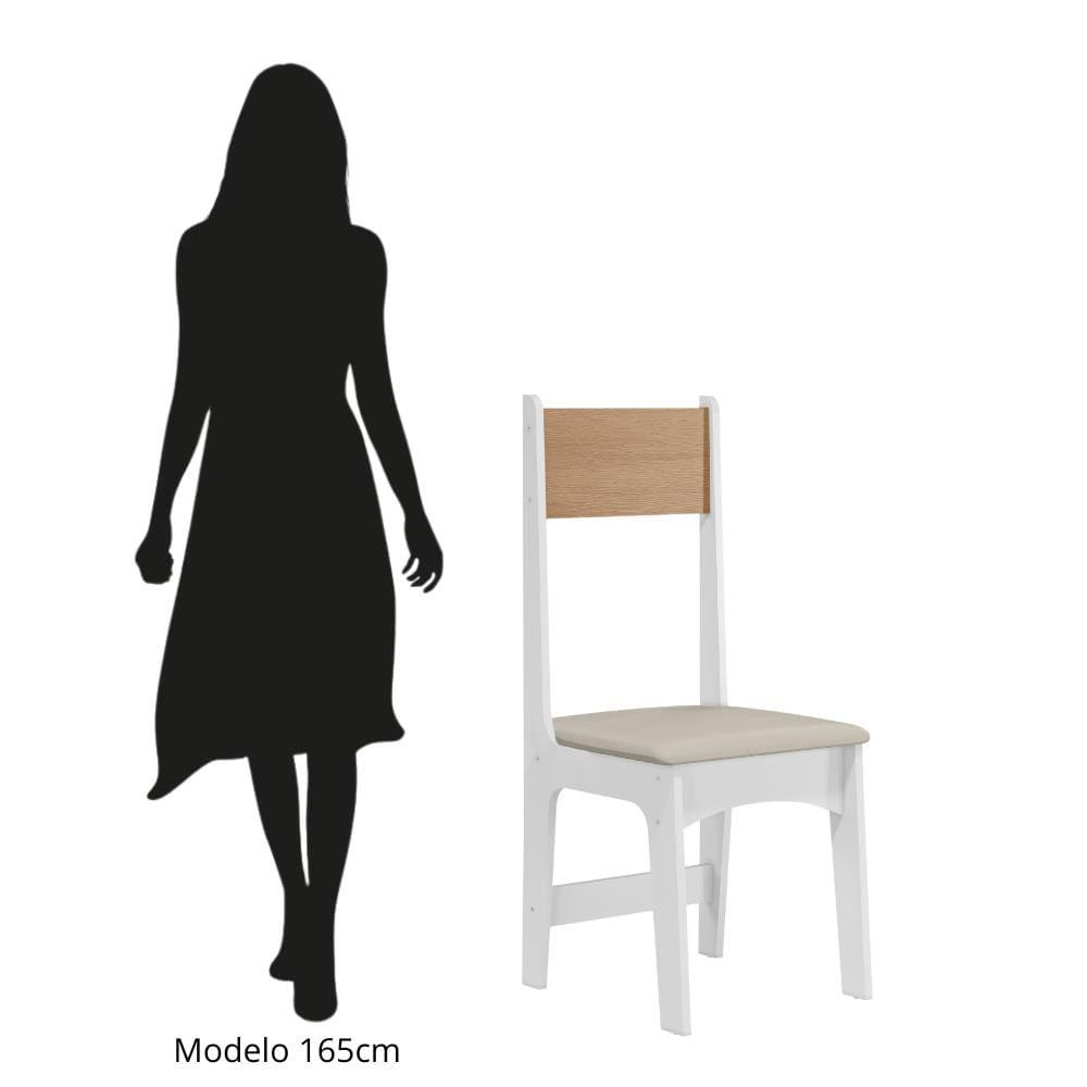 Conjunto de Mesa Sonetto Delta 110cm Tampo Mel Arredondado 4 Cadeiras Assento Revestido em Courino Design Moderno Seguro - 9