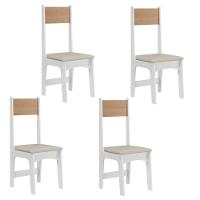 Conjunto de Mesa Sonetto Delta 110cm Tampo Mel Arredondado 4 Cadeiras Assento Revestido em Courino Design Moderno Seguro - 5