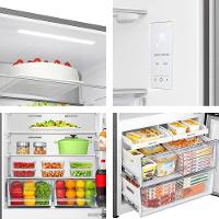 Geladeira Hisense Inverter 499L RB5P504 Bottom Freezer Metal Tech Inox