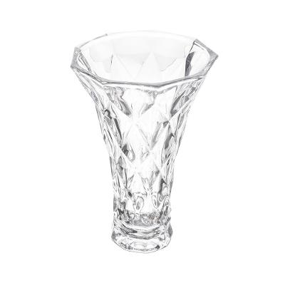 Vaso de Vidro Lyor Diamond 8x15cm Lapidado Alta Qualidade Versátil Elegante Incolor
