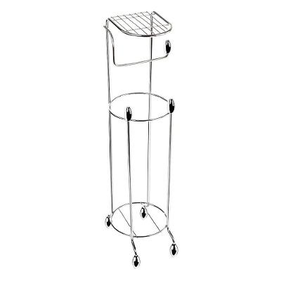 Suporte Papel Higiênico Utimil de Chão 4 Rolos Prateleira Compacto Elegante Cromado