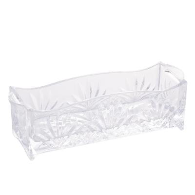 Porta Talher de Cristal Lyor Dublin 27x8x9cm Alto Relevo Elegante Transparente Resistente