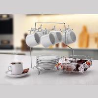 Suporte para Xícaras Pires e Cápsulas Café Utimil Preto com 6 Ganchos 25x19x29,5cm - 2