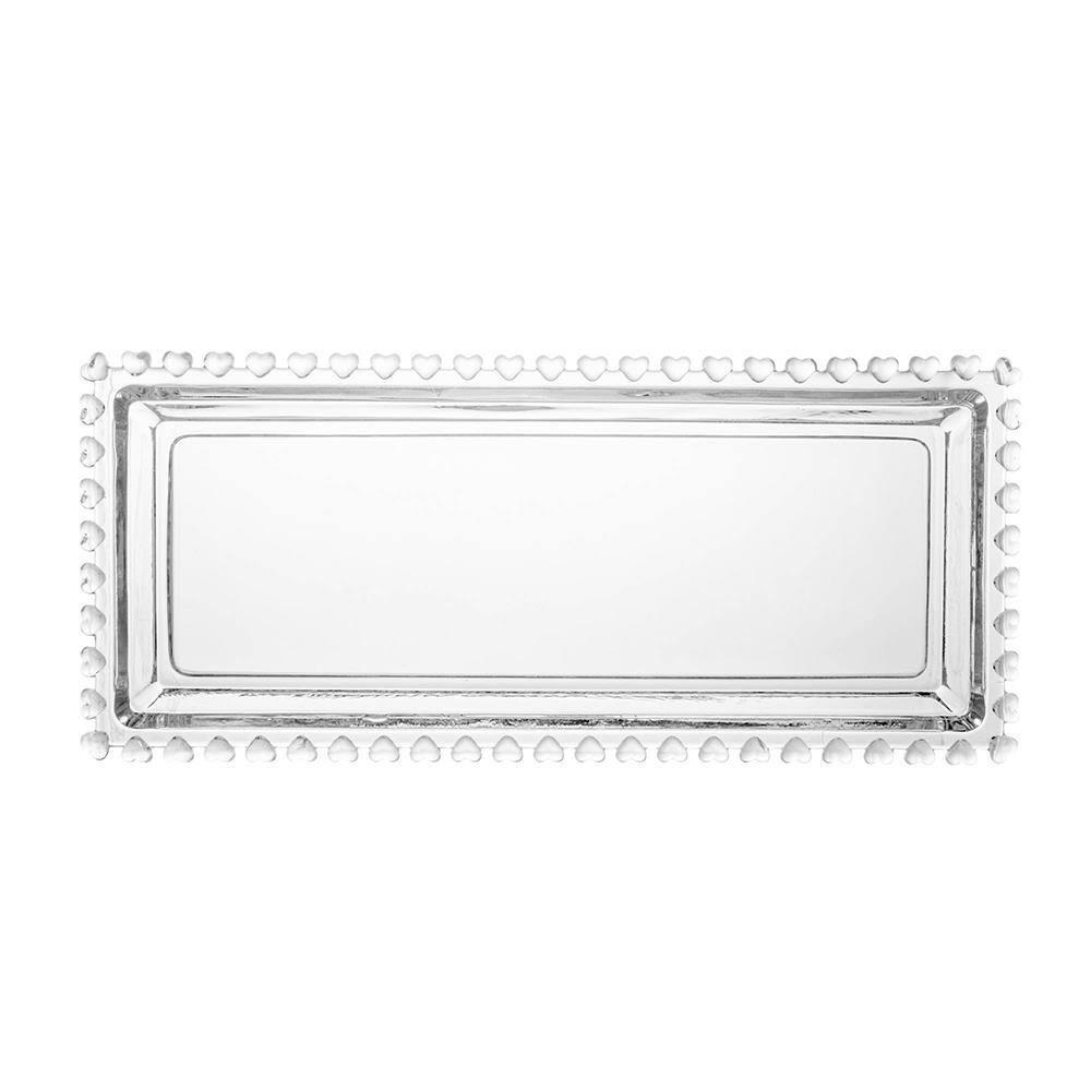 Travessa Cristal Lyor Coração 30X13X3 Retangular Incolor Elegante Versátil - 2