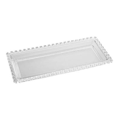 Travessa Cristal Lyor Coração 30X13X3 Retangular Incolor Elegante Versátil