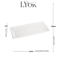 Travessa Cristal Lyor Coração 30X13X3 Retangular Incolor Elegante Versátil - 9