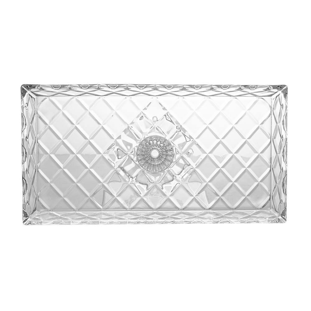 Travessa Cristal Lyor Deli Diamond com Pé 34,5cm Elegante Versátil Requintada Incolor - 4