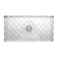 Travessa Cristal Lyor Deli Diamond com Pé 34,5cm Elegante Versátil Requintada Incolor