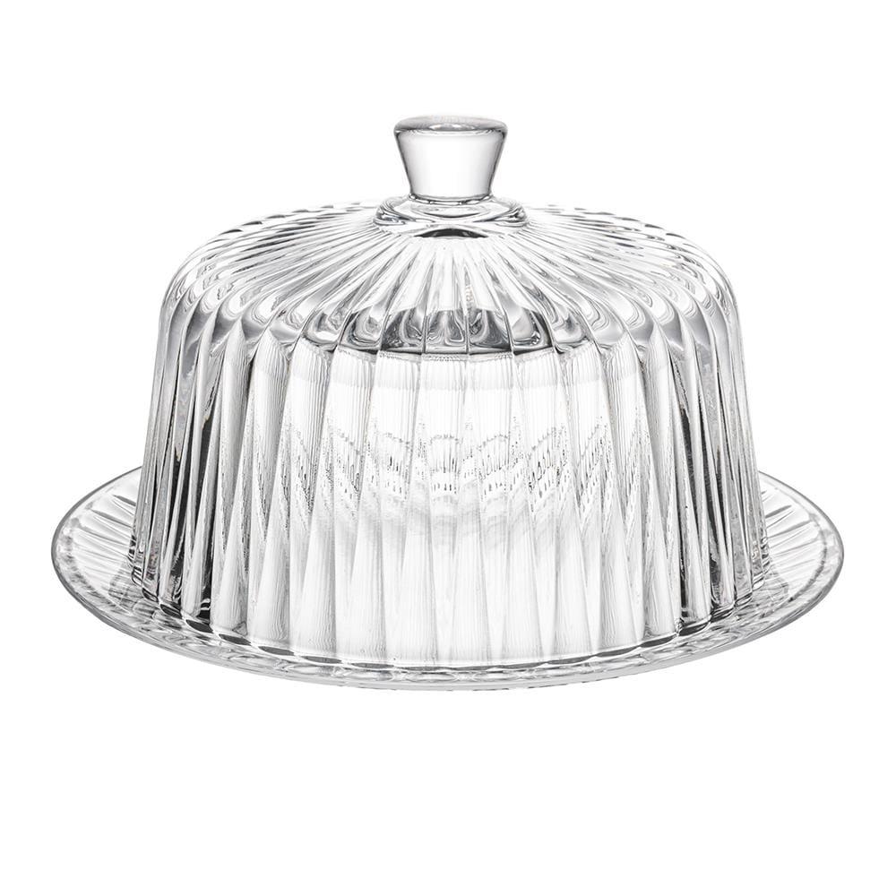 Queijeira Cristal Lyor Radial 19,5x12,5cm Tampa Elegante Transparente Resistente - 1